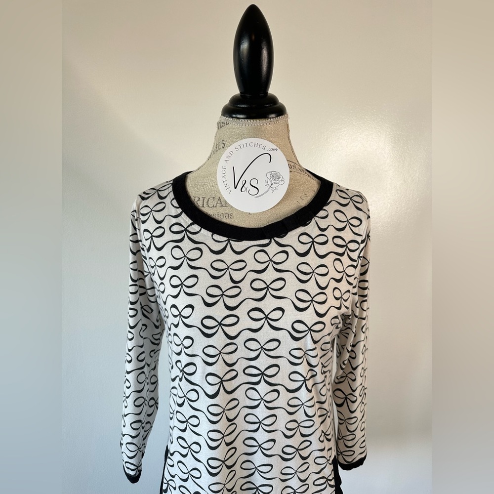kate spade Black & White Bow-Print Nightshirt - Picture 2 of 11